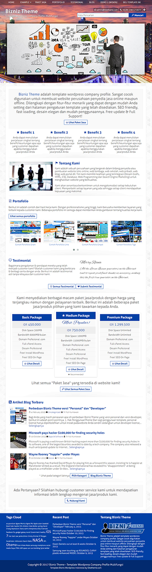 Bizniz Theme - Template Wordpress Company Profile &amp; Bisnis ...