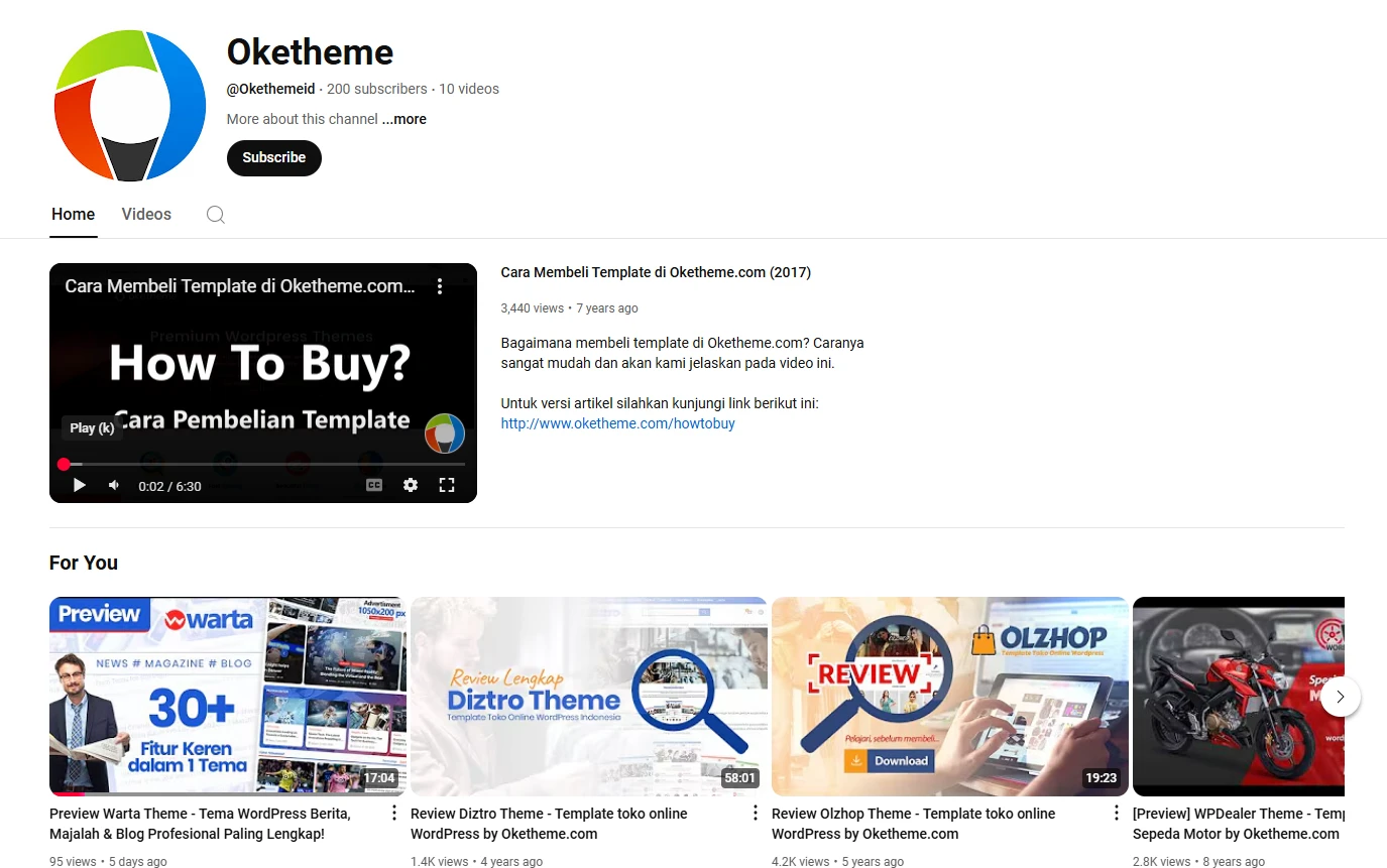 Thumbnail Bergerak (Animated Thumbnail) di YouTube: Pengertian dan Cara Menggunakannya 2 Channel youtube Oketheme
