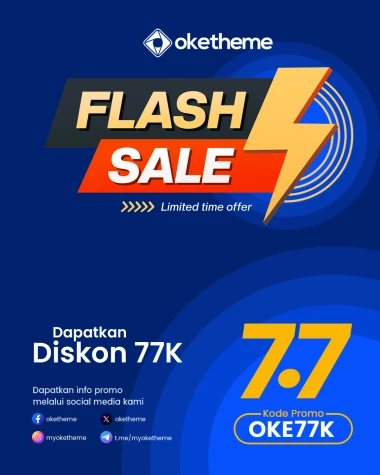 Flash Sale 7.7 Oketheme: Potongan Harga 77K Menunggumu! 1 Flash Sale 7.7 Oketheme: Potongan Harga 77K Menunggumu!