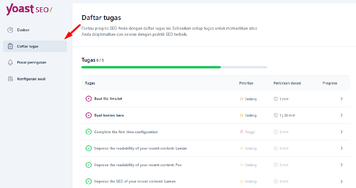 Panduan Lengkap Setting Yoast SEO WordPress dari Install hingga Optimasi 5 Daftar Tugas