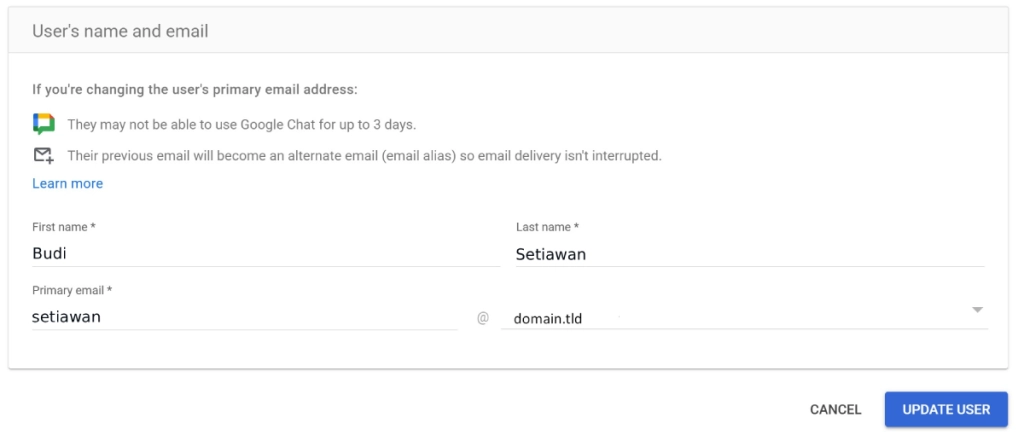 Cara Mengubah Email di Google Workspace dengan Mudah 3 rename details email